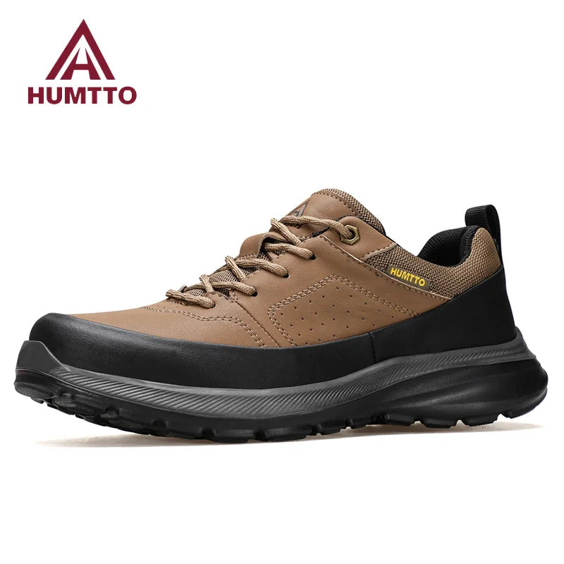Chaussures de randonnée en cuir HUMTTO antidérapantes pour hommes, baskets de sport de sécurité pour l'extérieur, bottes de trekking respirantes pour hommes