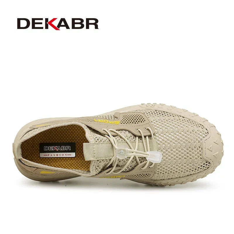 DEKABR New Men's Casual Shoes Fashion Comfortable Breathable Summer Mesh Non-Slip Thick Soft Outsole Shoes For Men