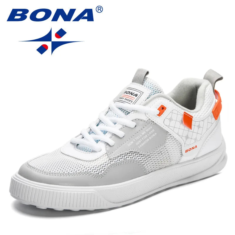 BONA 2023 New Designers Man Walking Leisure Shoes Mansculino Trendy Platform Sneakers Casual Shoes Men Lace-Up Vulcanized Shoes