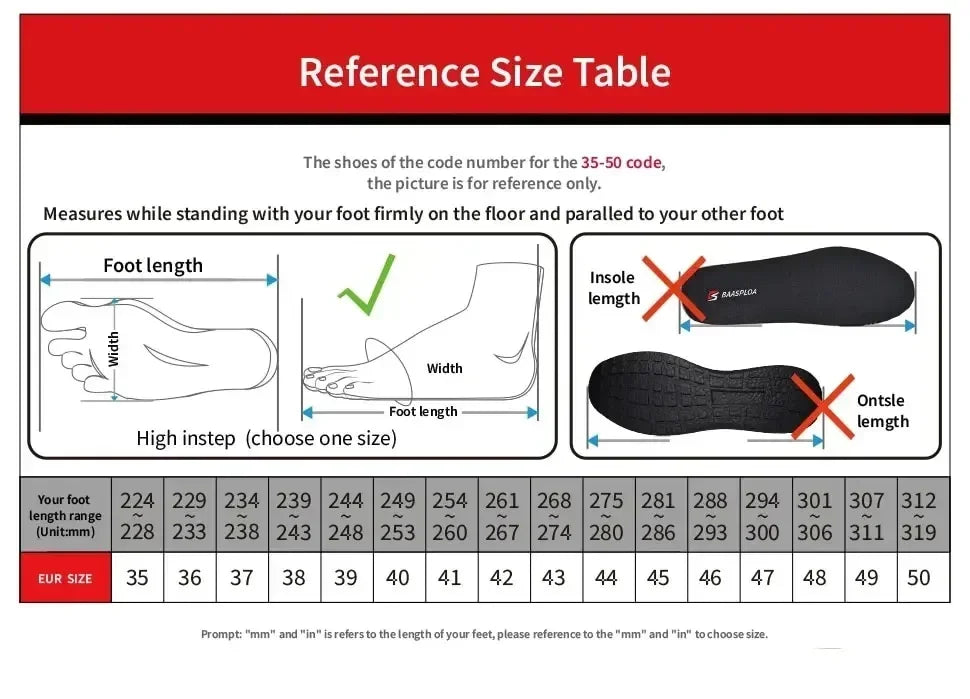 Baasploa Men Running Shoes New Lightweight Designer Leather Casual Sneakers Male Outdoor Non Slip Lace Up Tennis Sports Shoes