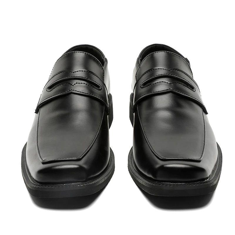 STRONGSHEN Men Shoes Genuine Leather Comfortable Soft Sole Low Cut Loafers British Style Business Casual Leather Shoes Footwear