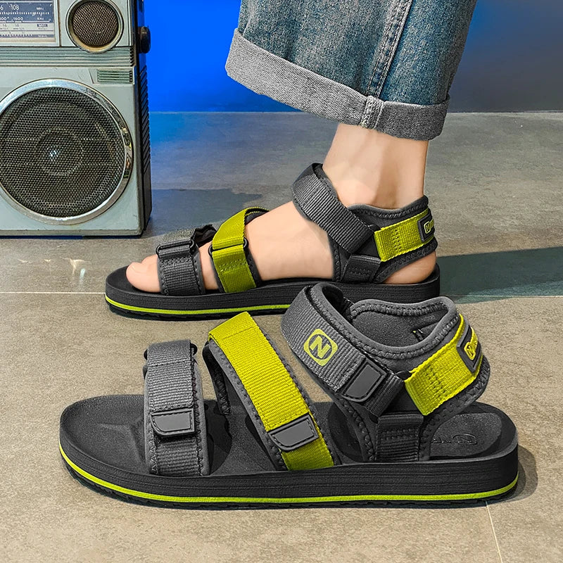 Sandales plates style gladiateur pour hommes, chaussures ouvertes, chaussures romaines, sandales décontractées d'été, réglables, respirantes, légères, grandes tailles 50, 51, 52