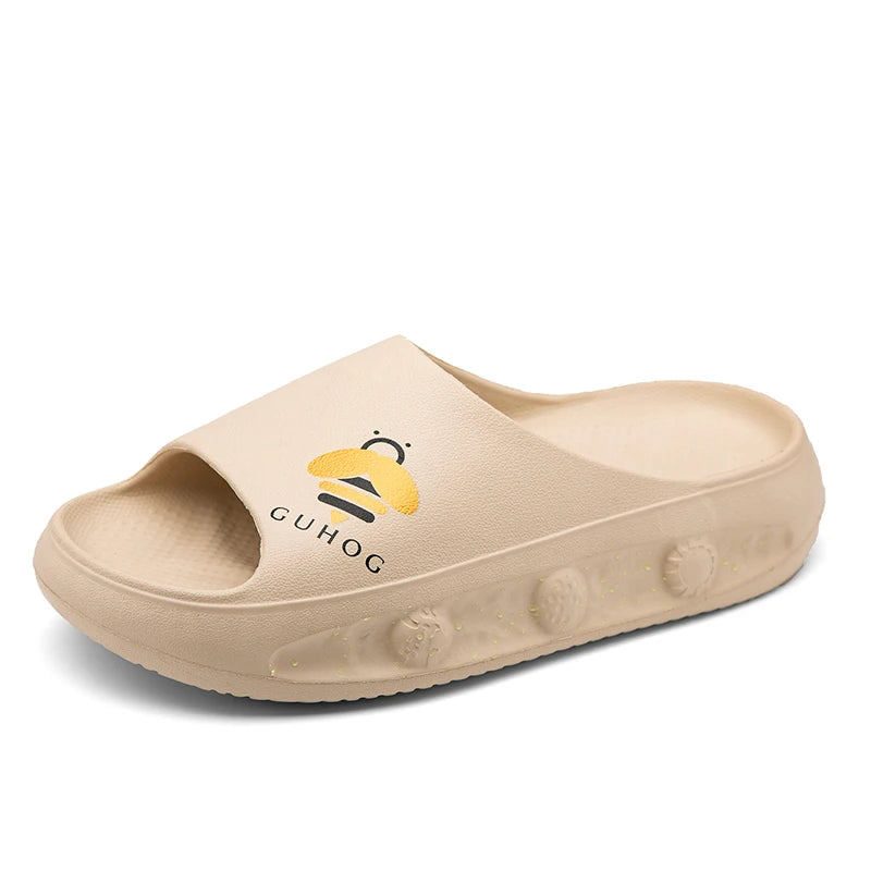 STRONGSHEN Luminous Men Slippers EVA Comfortable Flip Flops Summer Sandals Home Bathroom Anti-Slip Platform Outdoor Beach Shoes
