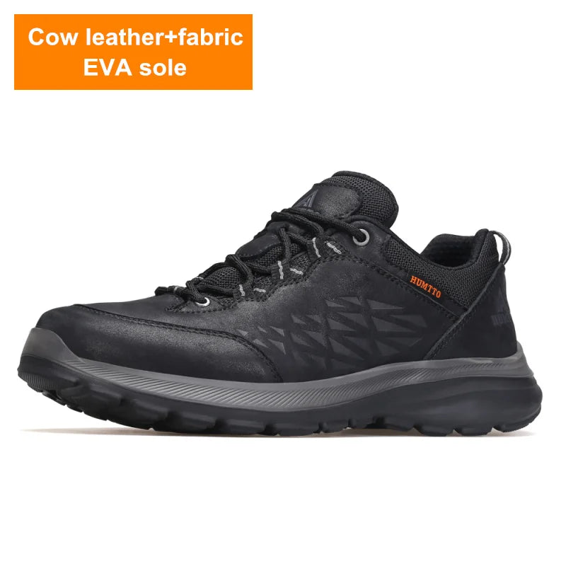 HUMTTO Bottes décontractées en cuir pour hommes Chaussures de randonnée de luxe de créateur Baskets de trekking d'escalade en plein air Chaussures de sport pour hommes Chaussures de marche pour hommes