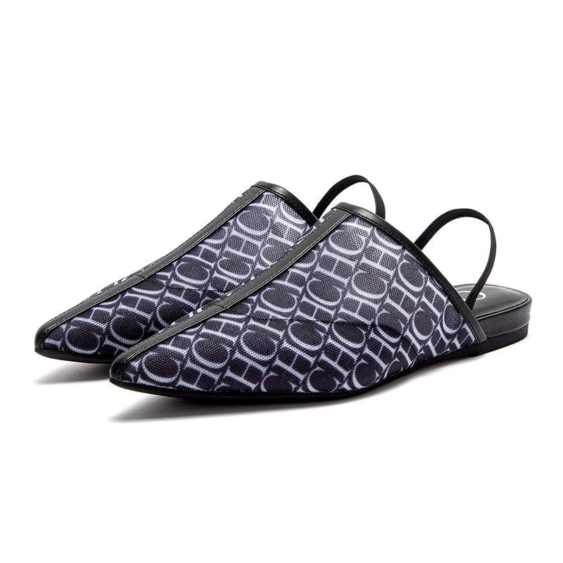 Pointed Toe Slippers Luxury Branded Casual Shoes Flat Strappy Home Outdoor Beach Walking Shoes