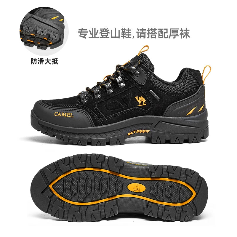 GOLDEN CAMEL Outdoors Hiking Shoes Women Anti-Slip Breathable Trekking Shoes for Men Climbing Leather