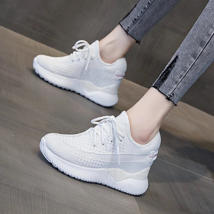 Fujin 2024 Women Summer Shoes New Sock Sneakers Platform Wedge Heel Dad Shoes Chunky Sneakers Pumps Breathable Comfy Shoes