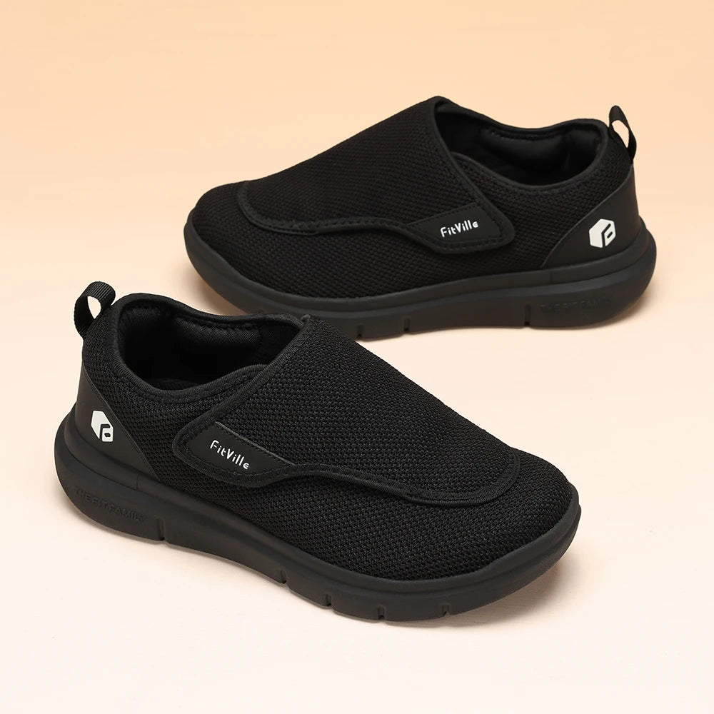 FitVille Extra Wide 2E Men'S Diabetic Shoes For Elder Orthopedics Feet Swollen Adjustable Walking Shoe Elderly Foot Pain Relief