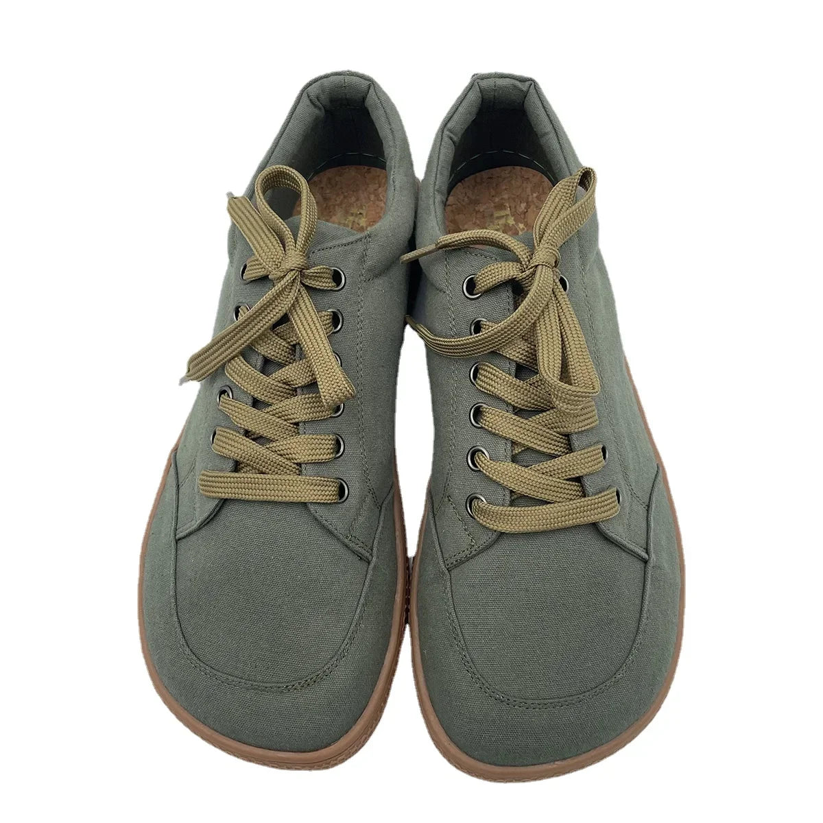 Tipsietoes 2025 Natural 100% Cotton Canvas Barefoot Women Lace Sneaker With Flat Soft Zero Drop Sole Wider Toe Box Light Weight