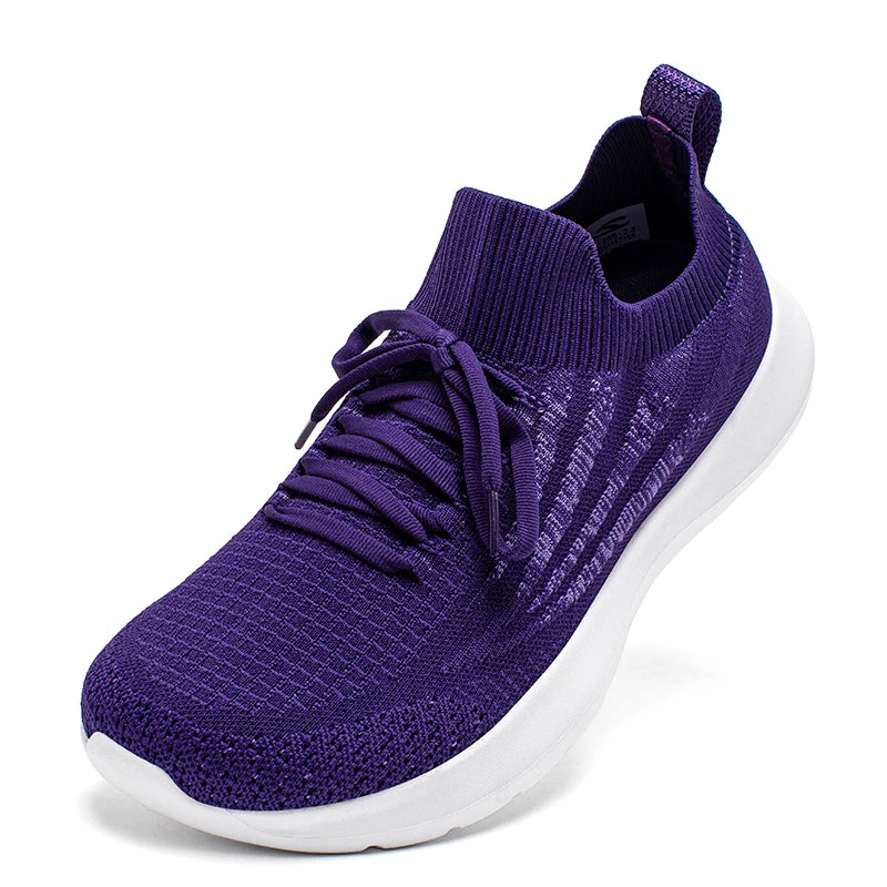 HOBIBEAR Unisex Running Sneakers Wide Toe Mesh Breathable Walking Shoes Non Slip Lace-Up Hiking Sneakers