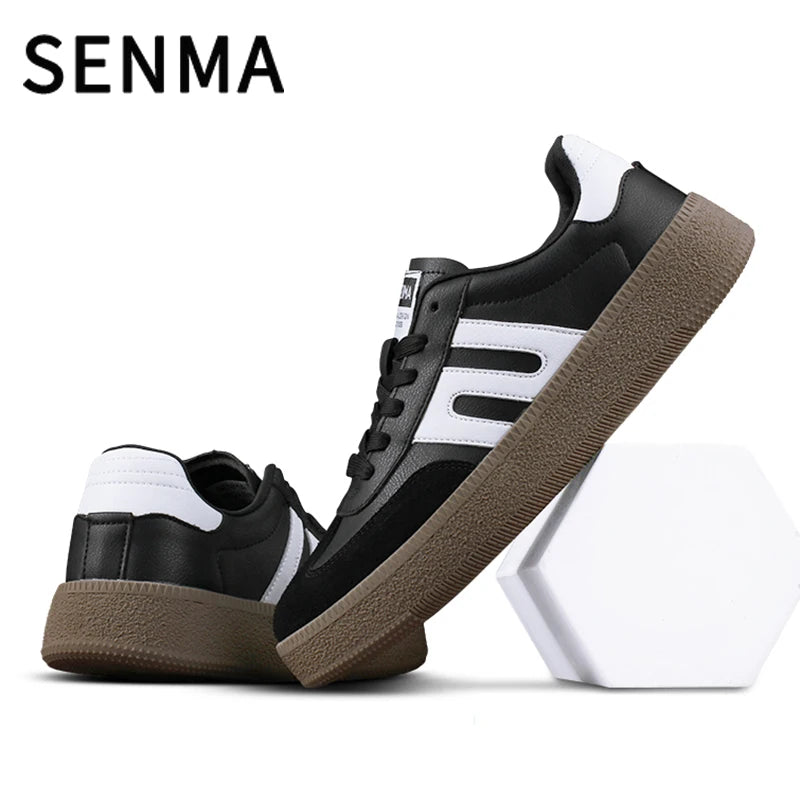 SENMA Women's & Men's Fashion Sneakers Vibration Height Increase Shoes Lightweight Comfortable Casual Skateboarding Walking Shoe