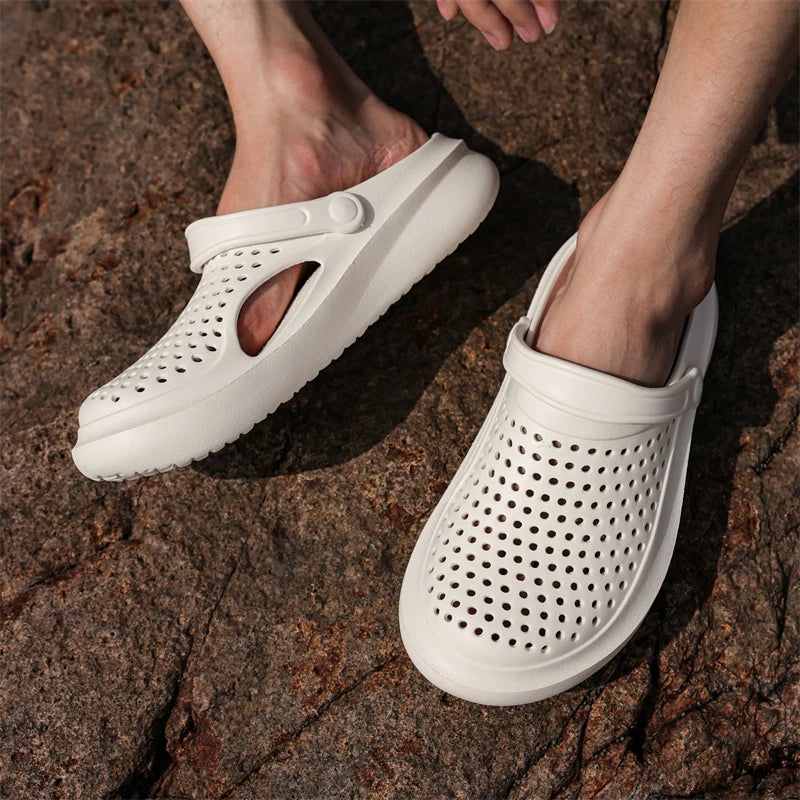 STRONGSHEN Men Sandals EVA Slippers Garden Platform Sandals Man Summer Shoes Breathable Sneakers Outdoor Flip Flops Home Clogs
