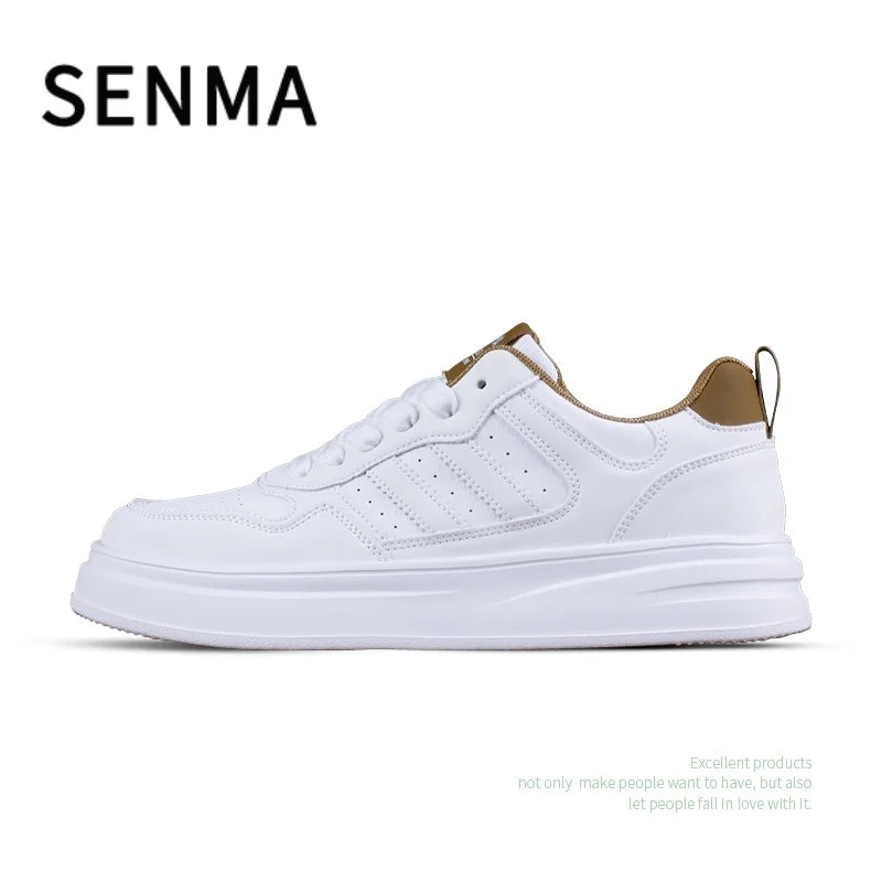 SENMA Men's Trendy Shoes Men's Shoes Breathable Thick Soled Leather Small White Shoes Fashion Board Shoes Couple Casual Shoes