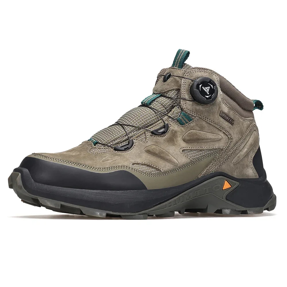 HUMTTO Breathable Trekking Boots Genuine Leather Hiking Shoes for Men Outdoor Men's Sports Shoes Non-slip Winter Safety Sneakers