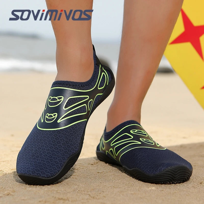 Water Shoes for Men Barefoot Beach Shoes Breathable Sport Shoes Quick Dry River Whtie Sea Aqua Sneakers Soft Beach Sneakers
