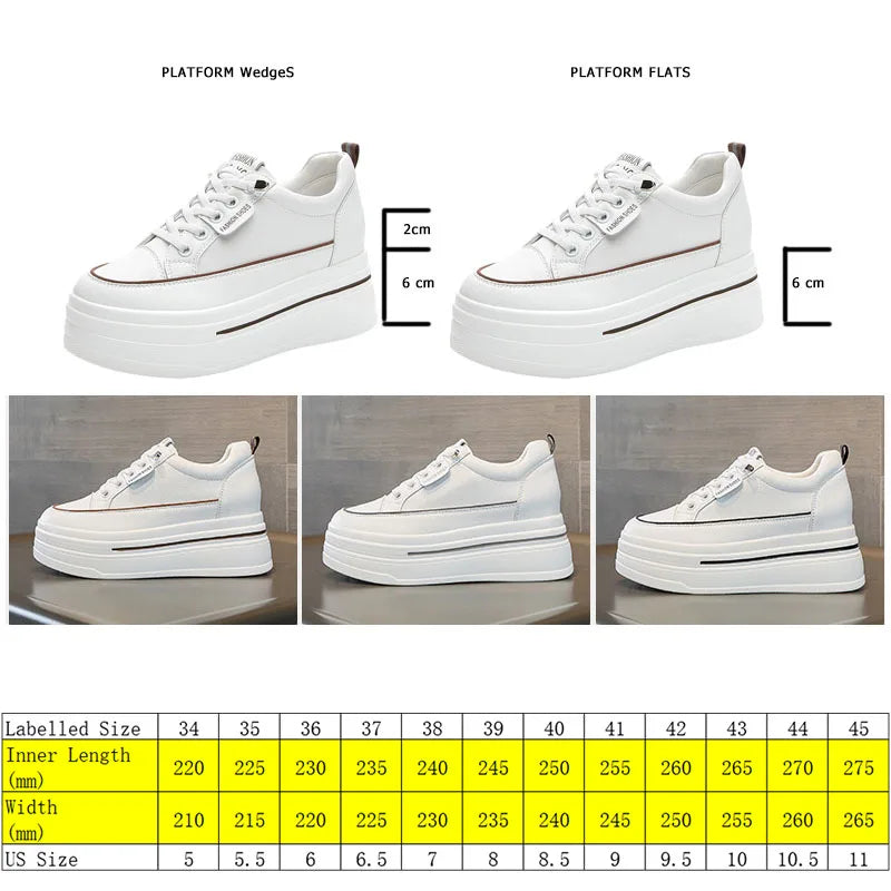 Fujin 8.5 Cm Mesh Genuine Leather Platform Shoes Wedge Sneakers for Women Summer Shoes White Flats Sandals Slippers Slides