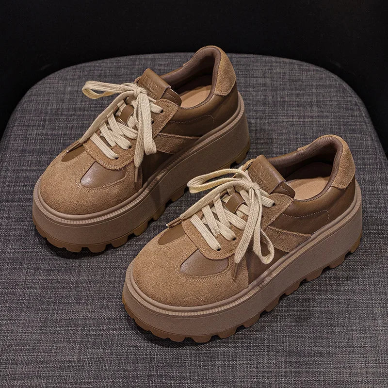 Fujin 8.5cm Women Luxury Microfiber Genuine Leather Platform Wedge Pumps Comfy Ankle Booties Spring Autumn Ankle Boots Shoes