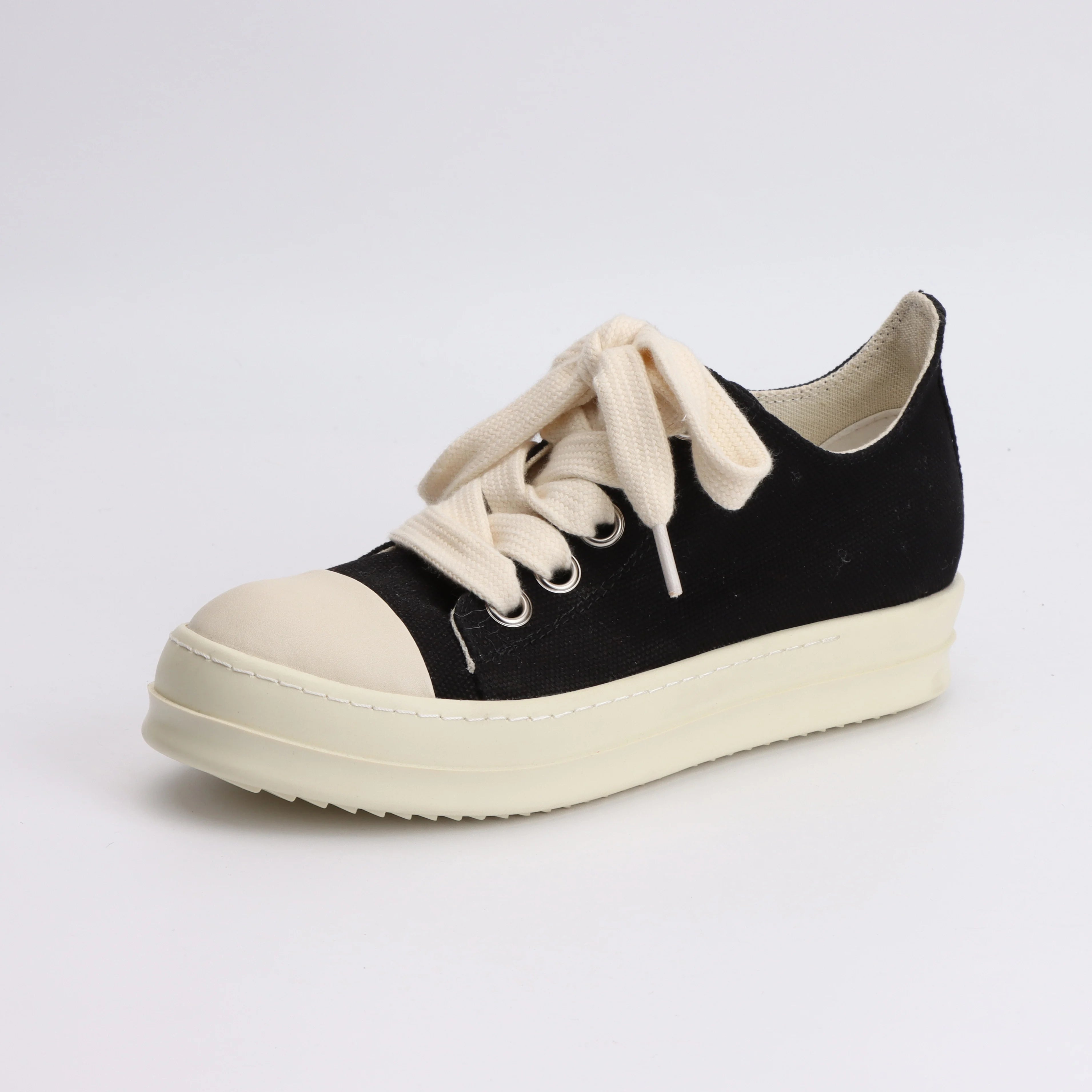 Ricking 2025 Shoes Ramones Low Black Shoes Casual Shoes for Men Canvas Sneakers Womens Breathable Leather