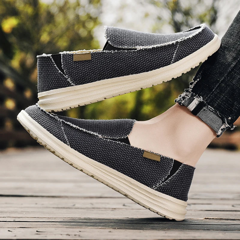 Chaussures d'été en toile denim pour hommes, respirantes, décontractées, antidérapantes, confortables, pour la conduite, grandes tailles 39-47