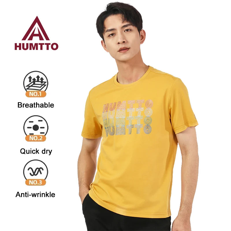 HUMTTO Quick Dry Running T-shirts for Men Women Fitness Sport T Shirt Mens Summer Breathable Cotton Short Sleeves Gym Clothing
