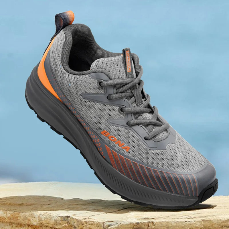 BONA Men's Running Shoes Shock Absorber Anti-Slip Men's Shoes Breathable Men's