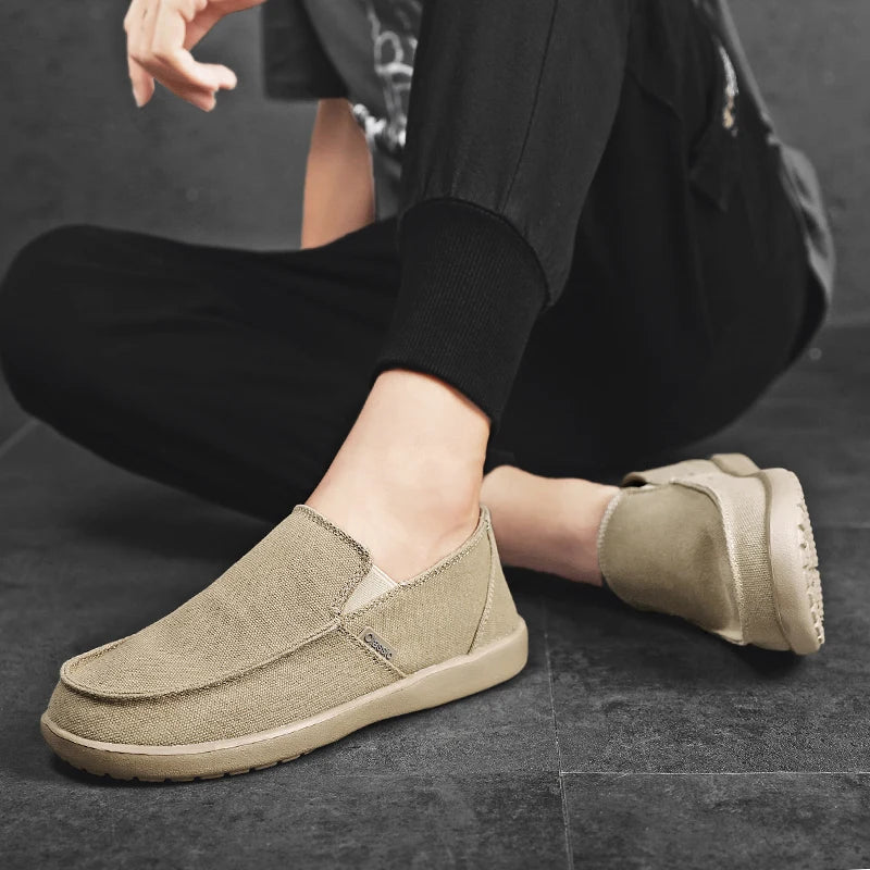Baskets tendance en toile respirantes pour homme, chaussures de marche et de conduite confortables, chaussures plates décontractées pour l'extérieur