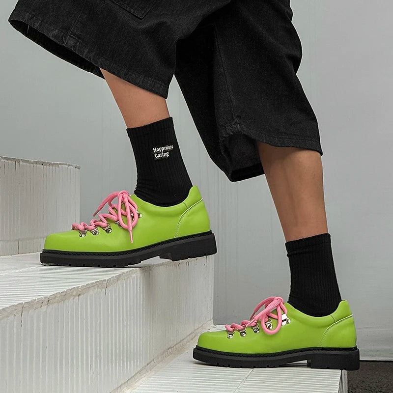 Personality Genuine Leather Shoes For Man Casual Fashion Business Shoes High Quality Lace Up Streetwear Designer Party Shoes