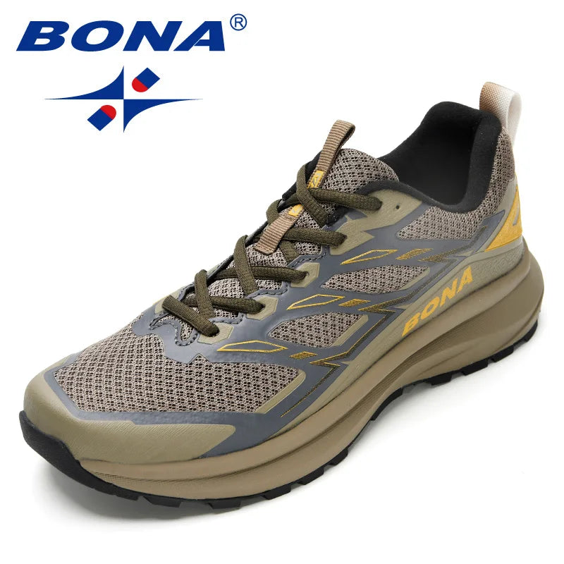 BONA designer new sneakers men comfort sneakers men anti-slip running shoes