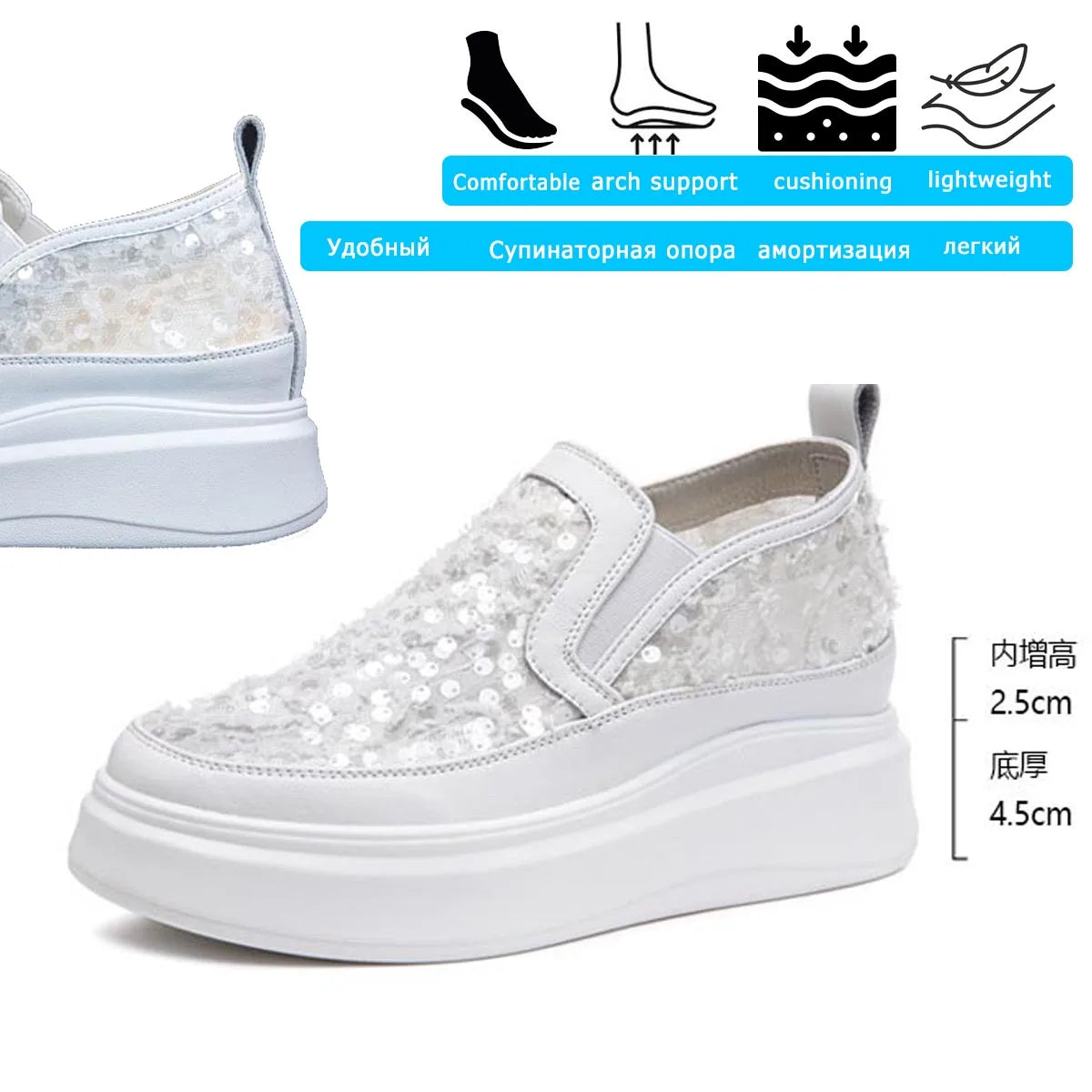 Koznoy 7cm Air Mesh Synthetic Leather High Brand Casual Women Shoes Ladies Vulcanize Summer Platform Wedge Sneakers Breathable