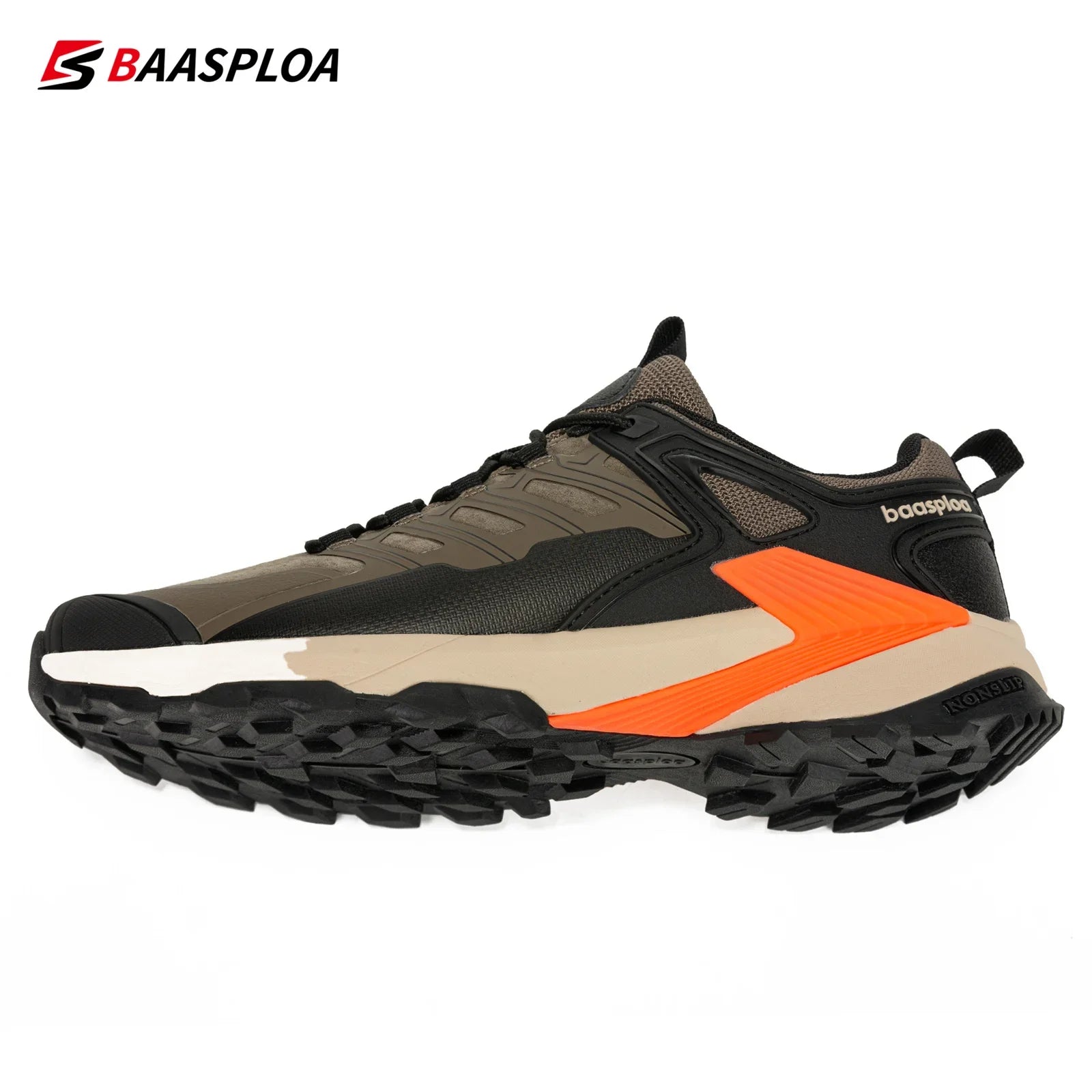 Baasploa New Hiking Shoes Men Outdoor Waterproof Anti-Skid Wear-Resistant Sneakers Male Casual Lightweight Lace up Walking Shoes