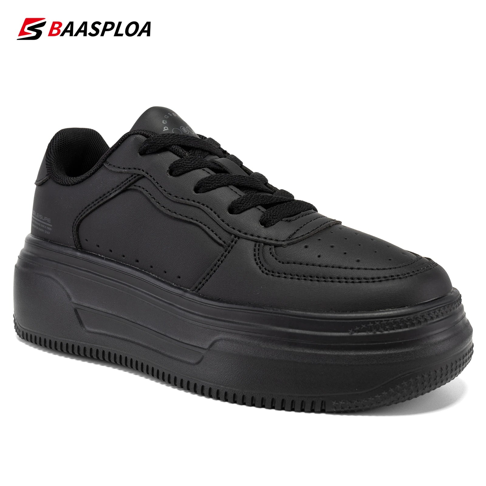 Baasploa Women Casual Walking Shoes Fashion Lightweight Leather Platform Shoes Female Outdoor Non-Slip Sneakers Free Shippi