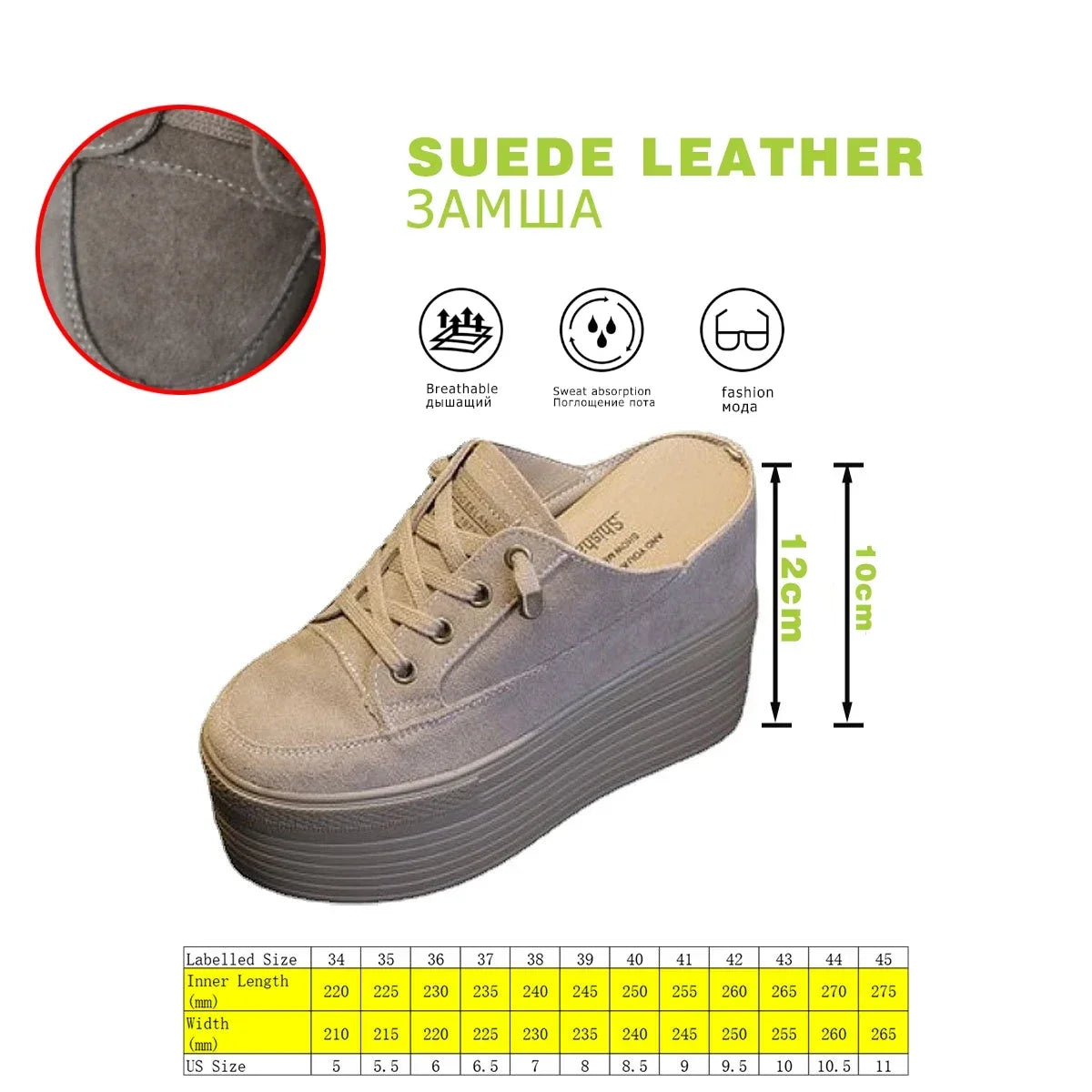 Fujin 10cm 12cm Suede Genuine Leather Fashion Height Increasing Females Lady Casual Platform Wedge Women Slip on Shoe Summer