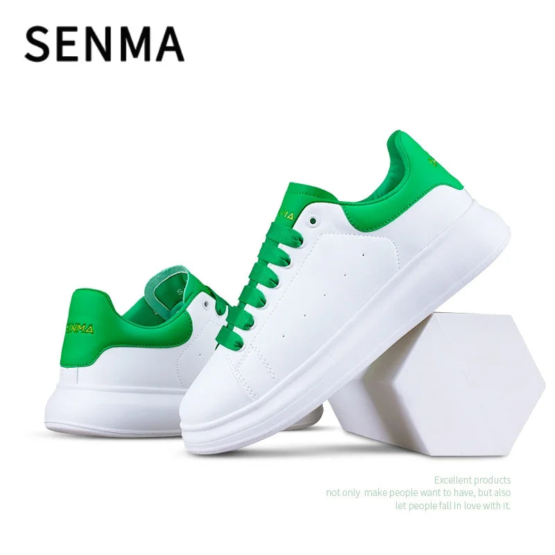 SENMA Men's Fashion Sneakers Women Low Top Walking Shoes Daily Comfortable Casual Lace-up Non Slip Tennis Sneakers Skate Shoes