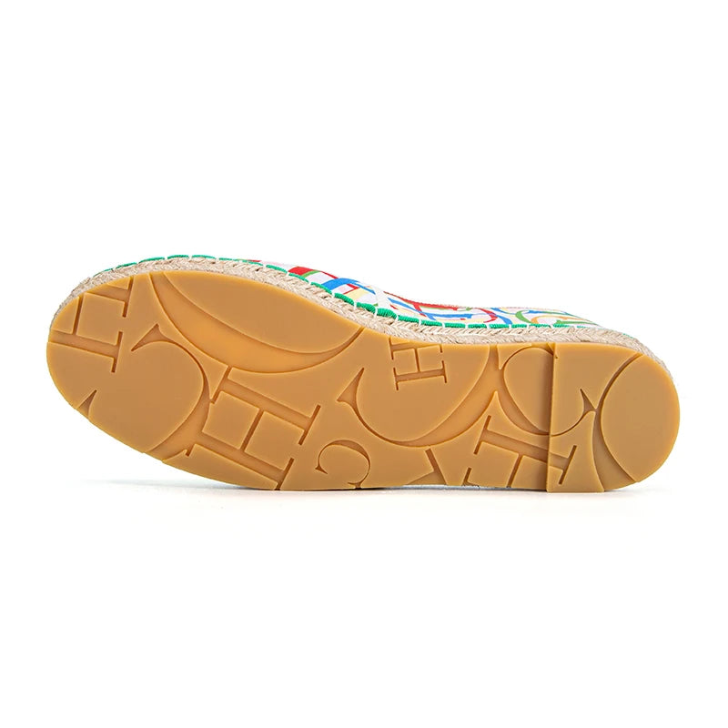 Loafers Women's Casual Shoes Flat Cloth Shoes Hemp Rope Woven Shoes Girls Personalised Colourful Shoes
