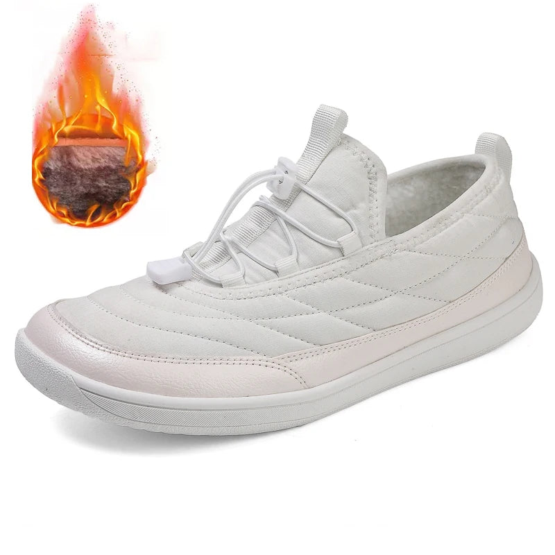 Plus Big Size 50 51 52 53 Winter Keep Warm Wide Toe Barefoot Shoes Minimalist Mens Non-leather Casual Wide Box Shoes Anti-skid