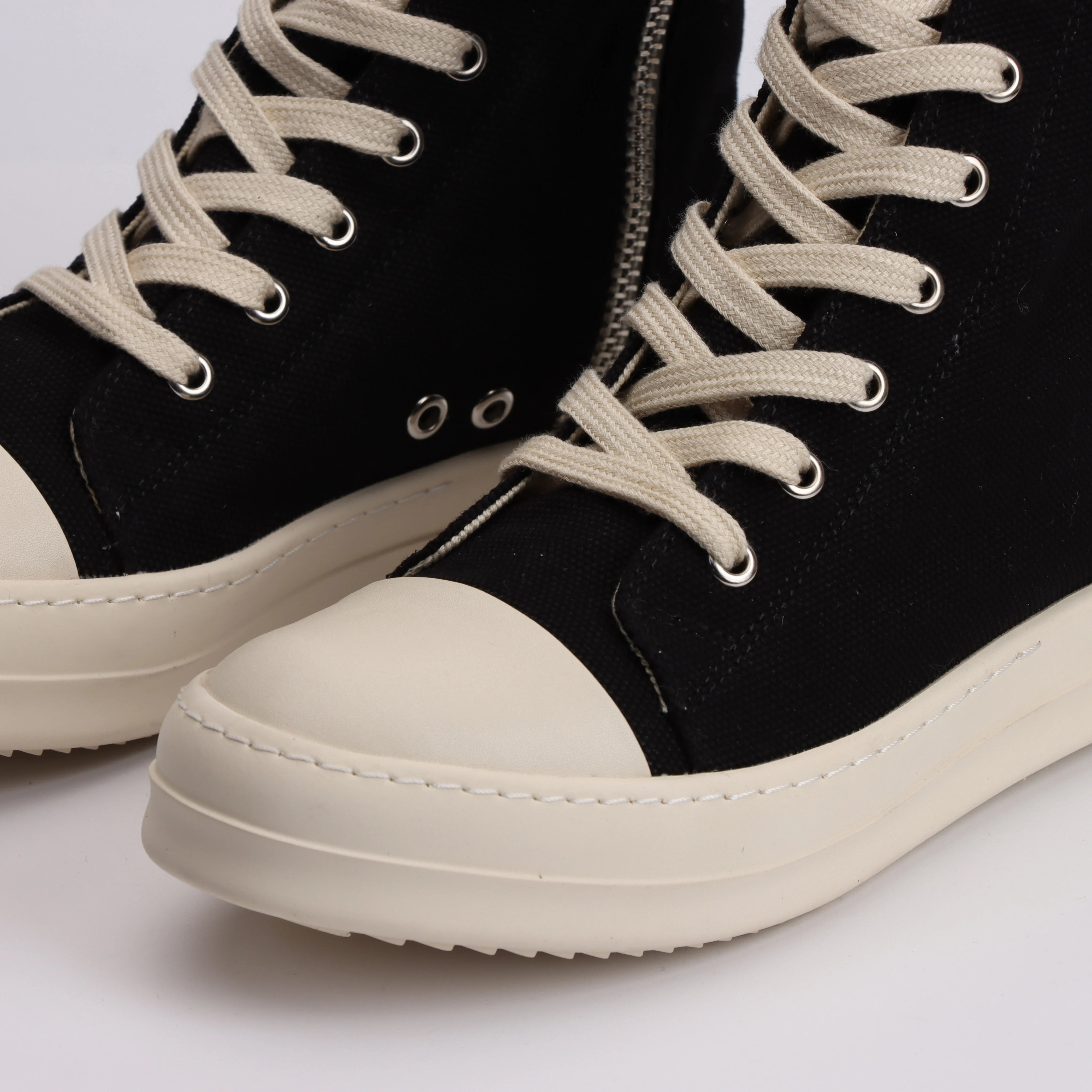 Ricks Genious Black Suede Leather High Top Owens Quality Shoe Women Sneaker Casual Jumbo Lace Designer boots & Shoes