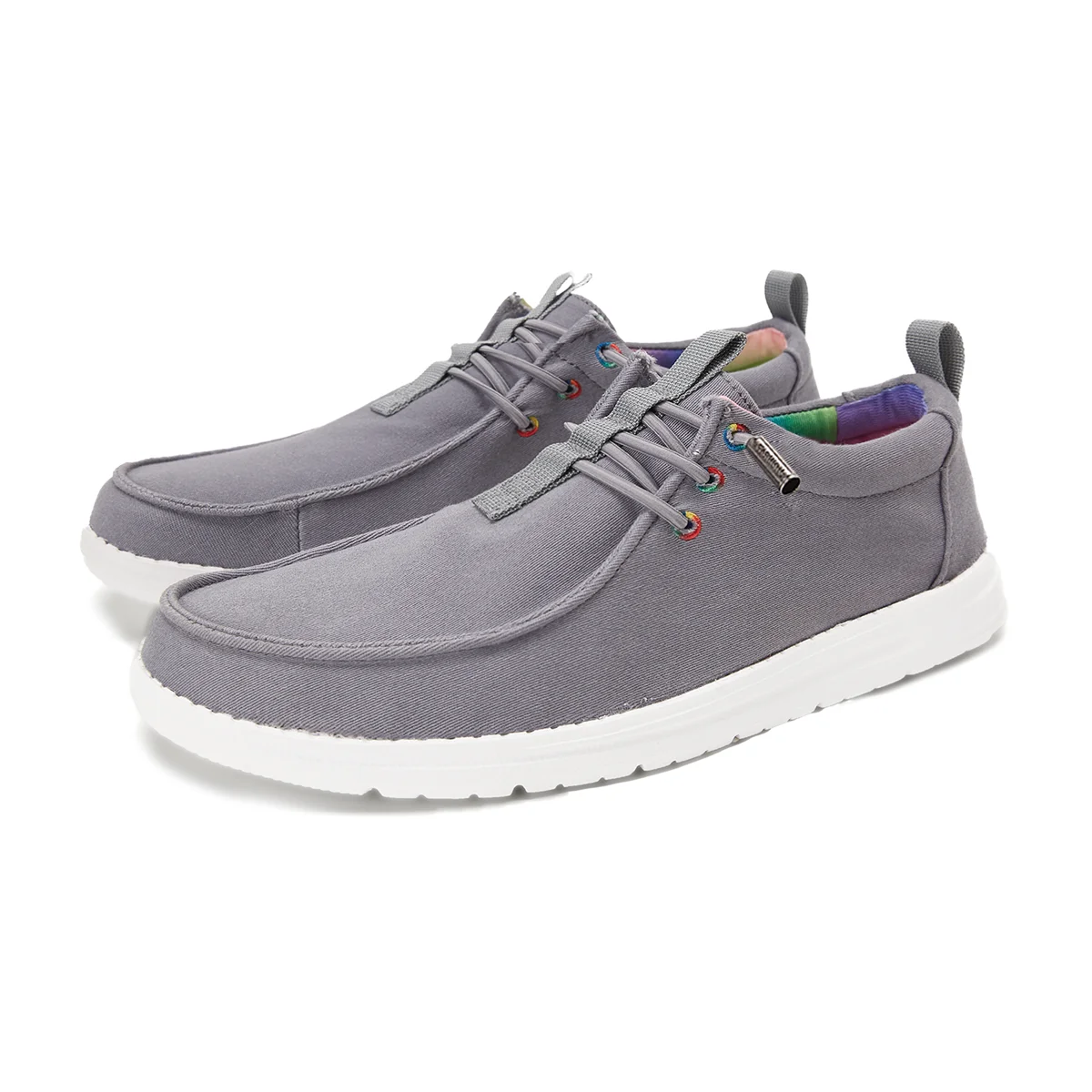 Bassploa New Loafer Shoes Men Fashion Lightweight Breathable Lace up Walking Shoes Male Casual Outdoor Non-Slip Sneakers