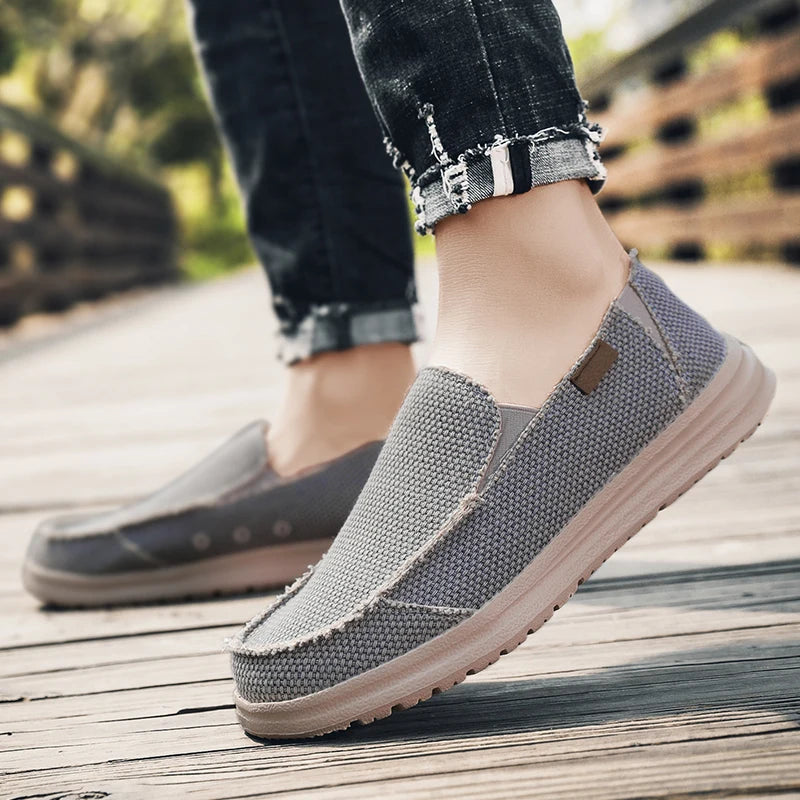 Chaussures d'été en toile denim pour hommes, respirantes, décontractées, antidérapantes, confortables, pour la conduite, grandes tailles 39-47