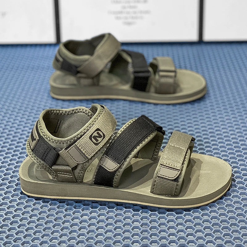 Sandales plates style gladiateur pour hommes, chaussures ouvertes, chaussures romaines, sandales décontractées d'été, réglables, respirantes, légères, grandes tailles 50, 51, 52