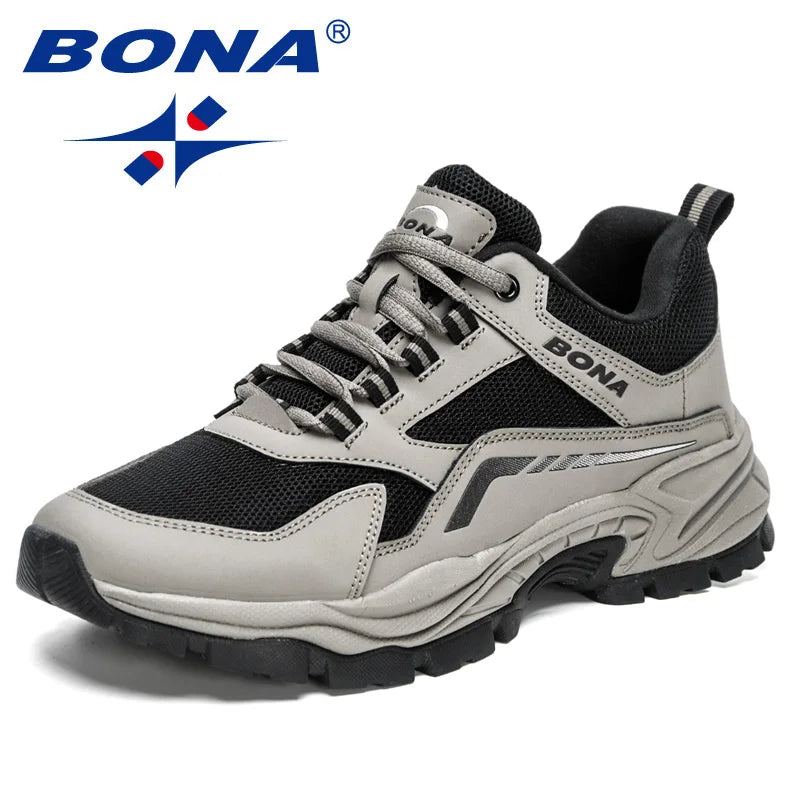 BONA new designer classic running shoes, men's sports shoes, men's walking breathable shoes
