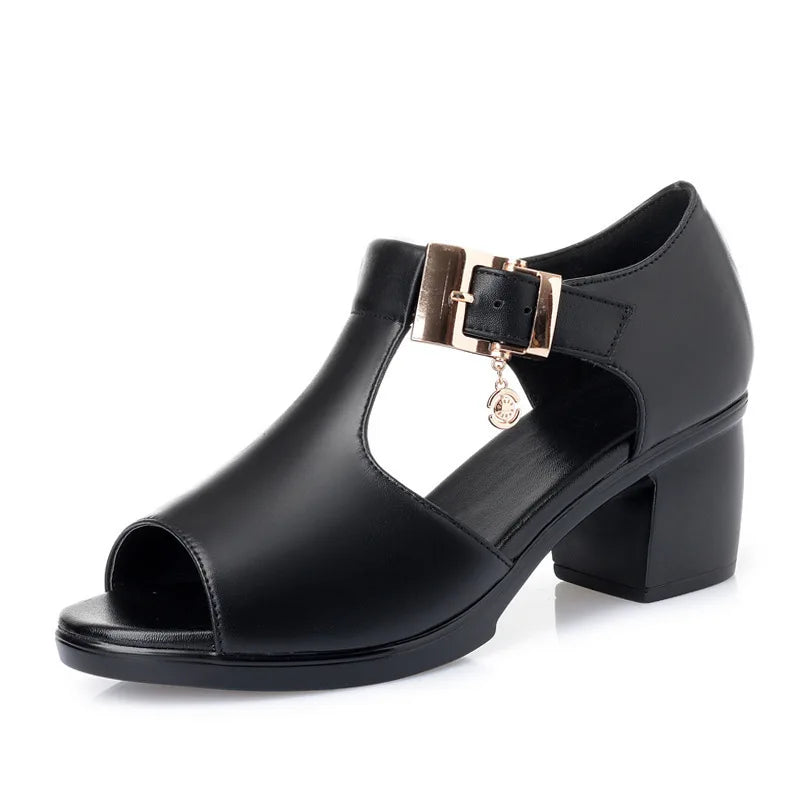 WOIZGIC Femmes Dames Mère Femme PU Sandales Plateforme Été Cool Plage Talon Haut Peep-toe Décontracté Extérieur Bling Canard Sangle