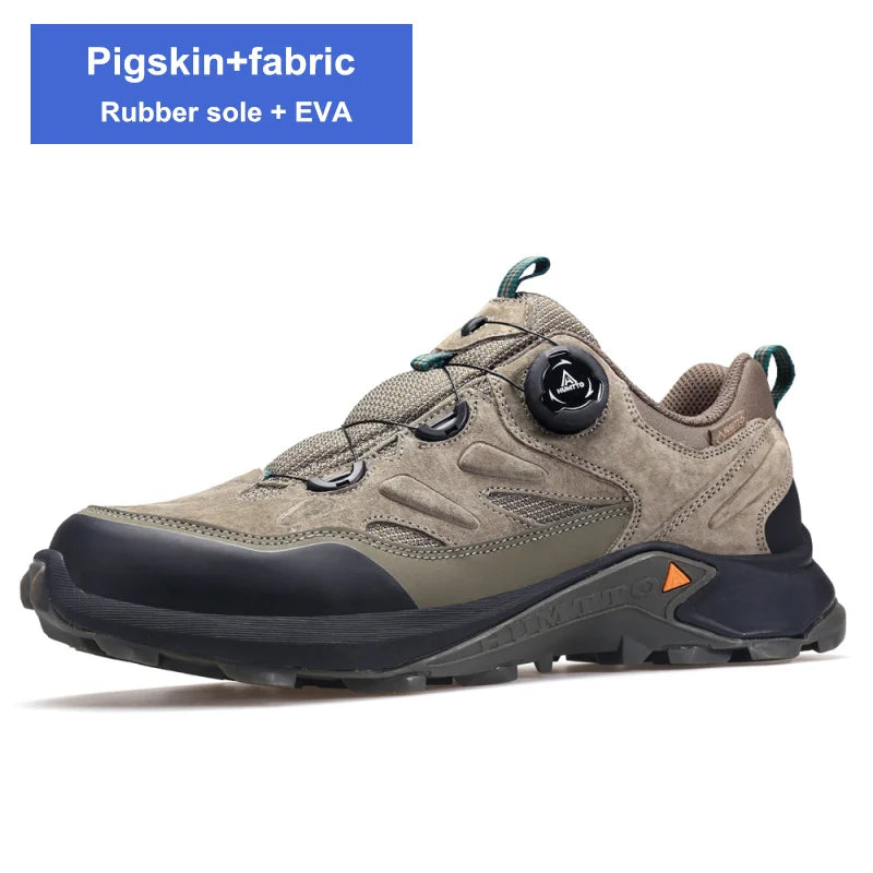HUMTTO Chaussures de randonnée en cuir de luxe pour hommes, baskets d'escalade en plein air pour hommes, baskets de sécurité sportive pour le travail