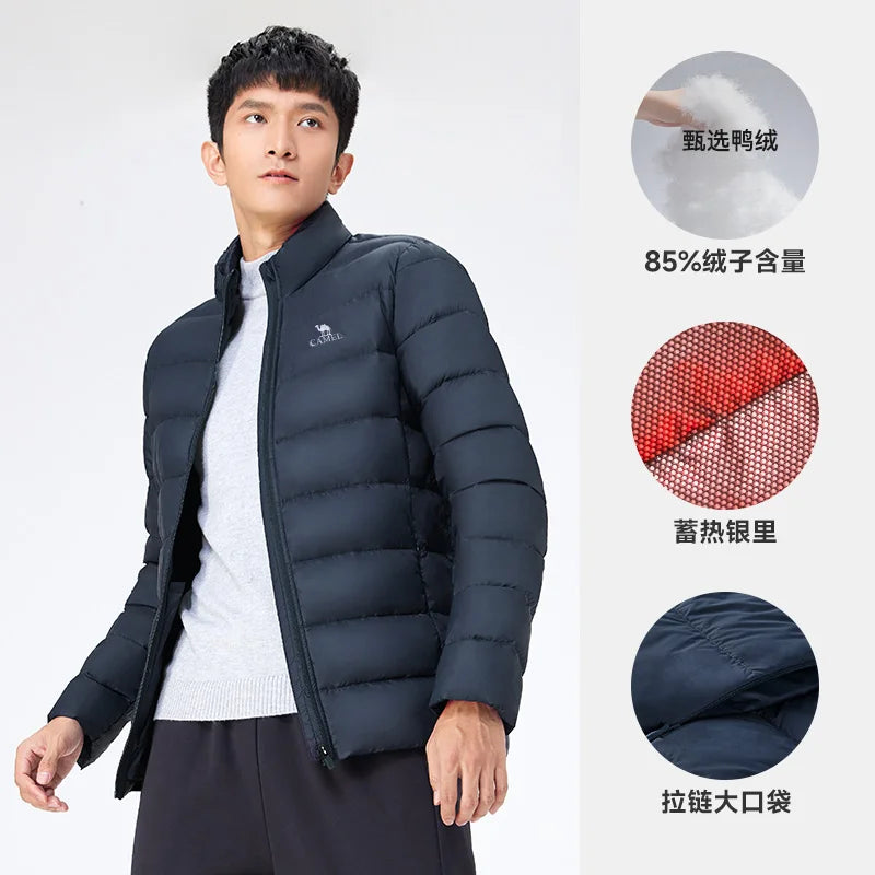 GOLDEN CAMEL Down Jackets Men and Women Winter Coats Lightweight Trendy Fleece Hiking Jackets for Men 2024 Winter New Clothing