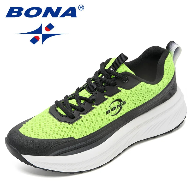 BONA sports shoes shock-absorbing men's sports shoes breathable sports shoes designer men's sports shoes