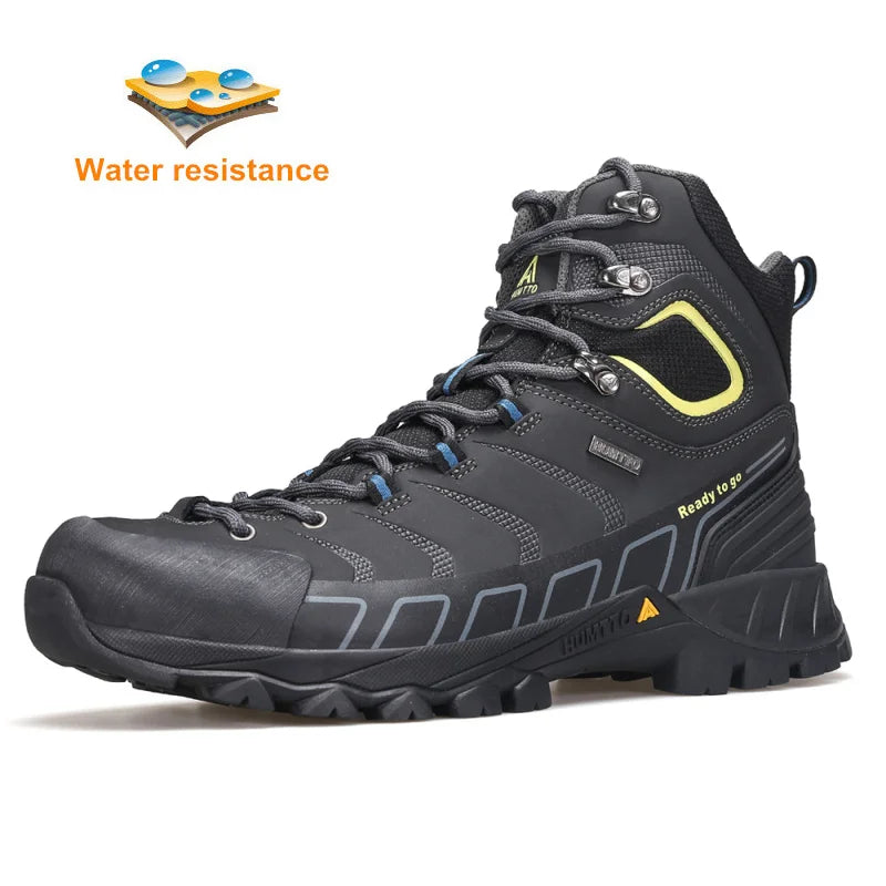 HUMTTO Waterproof Hiking Shoes Luxury Designer Outdoor Trekking Boots for Men Climbing Sneakers Leather Safety Mens Ankle Boots