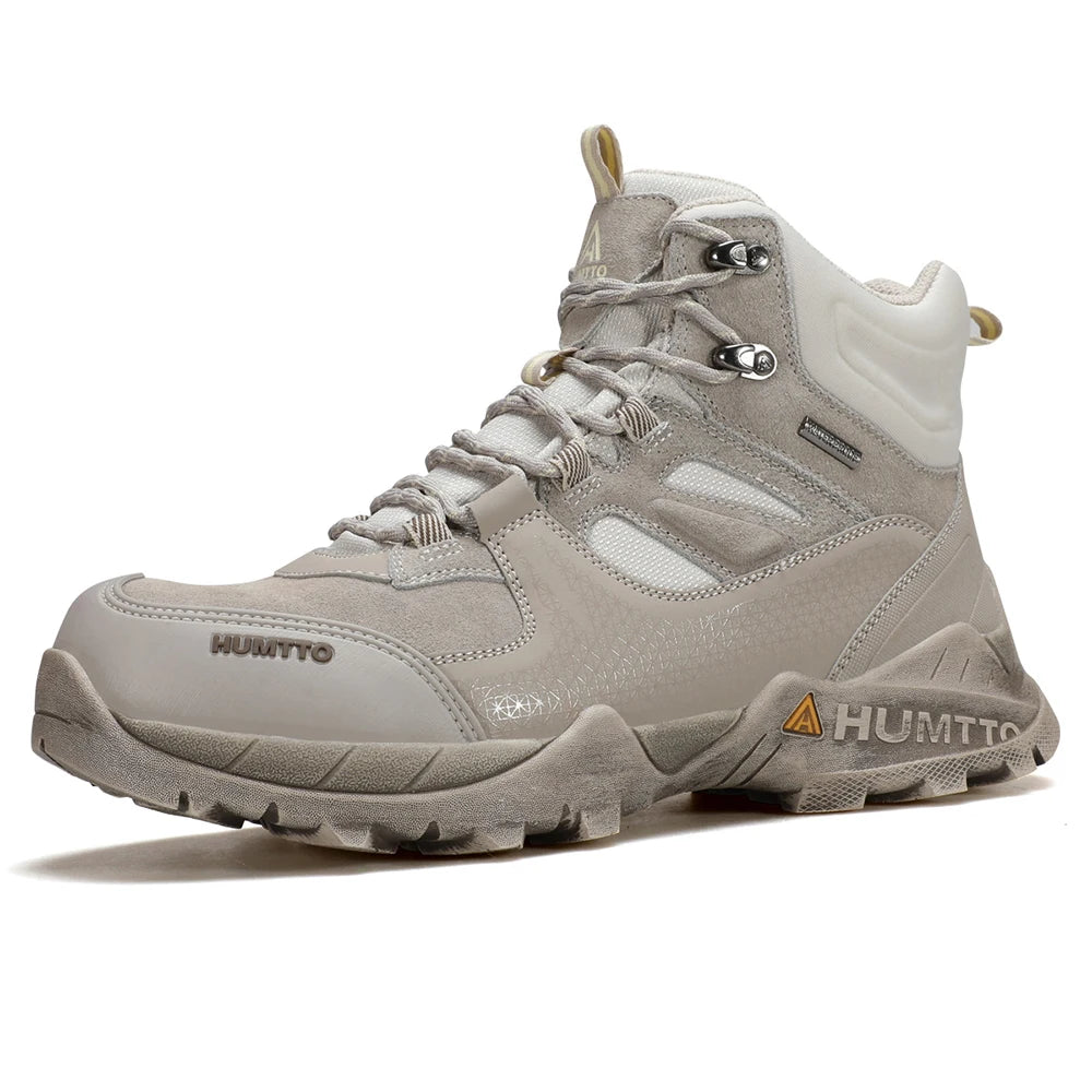 Bottes de randonnée imperméables HUMTTO, chaussures de randonnée d'extérieur de luxe pour hommes, baskets d'escalade, bottines de sécurité en cuir pour hommes