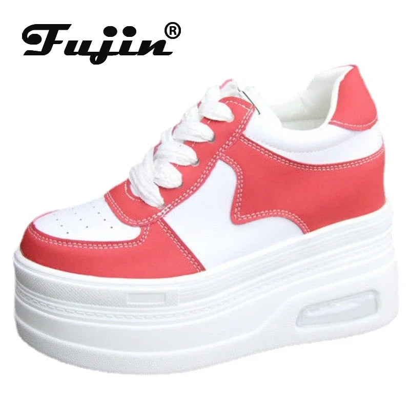 Fujin 8cm 10cm 12cm Synthetic Genuine Plush Platform Wedge Leather Autumn Spring Winter Boot Ankle 2024  Women High Brand Shoes