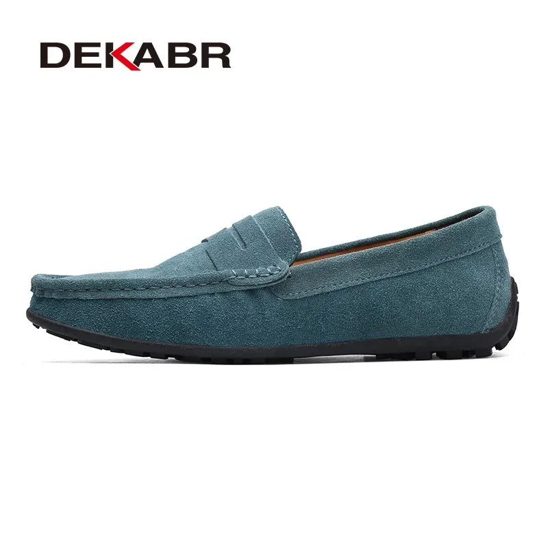 DEKABR Brand Fashion Summer Style Soft Loafers Genuine Leather High Quality Flat Casual Shoes Breathable Men Flats Driving Shoes