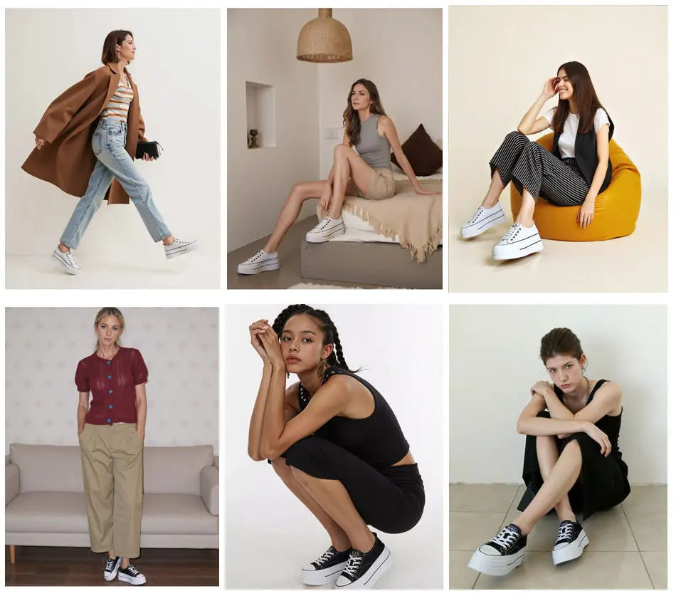 Fujin 8cm Genuine Leather Vulcanize Summer High Brand Comfy Spring Autumn Platform Vulcanize Women Chunky Sneaker Loafer Shoes