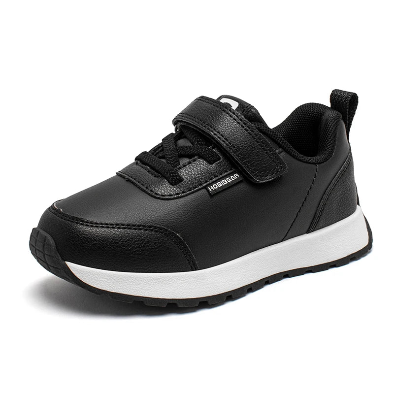 HOBIBEAR Kids Running Shoes Boys Girls Non Slip Casual Sneaker Hook Loop Artificial Leather Walking Shoes
